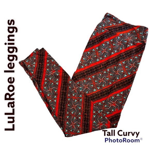 LuLaRoe Pants - LuLaRoe soft leggings women turquoise, red, Black multi pattern size Tall/Curvy